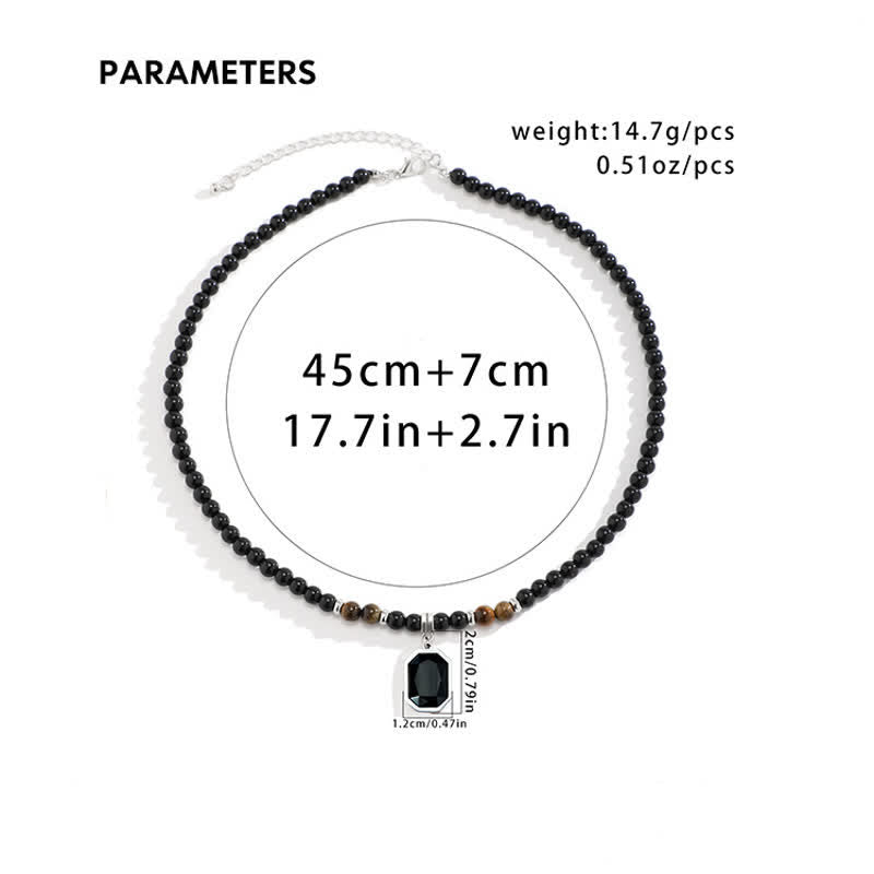 Olivenorma Black Onyx Natursteinperlen Herren Halskette - image 8