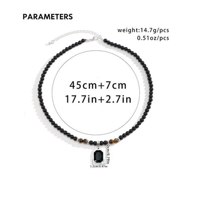 Olivenorma Black Onyx Natursteinperlen Herren Halskette - image 8