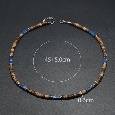 Olivenorma Brown Coconut Wood Beads Natural Stone Beads Necklace