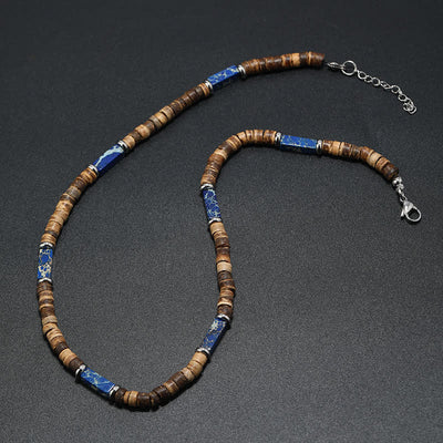 Olivenorma Brown Coconut Wood Beads Natural Stone Beads Necklace