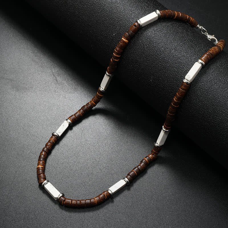 Olivenorma Brown Coconut Wood Beads Natural Stone Beads Necklace