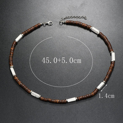 Olivenorma Brown Coconut Wood Beads Natural Stone Beads Necklace