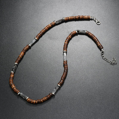 Olivenorma Brown Coconut Wood Beads Natural Stone Beads Necklace