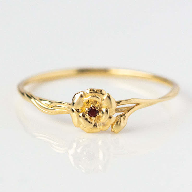 Olivenorma Dainty Statement Geburtsblume Goldring 