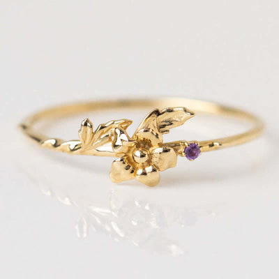 Olivenorma Dainty Statement Geburtsblume Goldring 