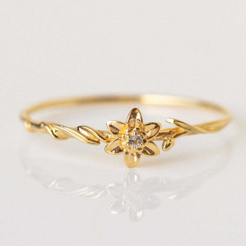 Olivenorma Dainty Statement Geburtsblume Goldring 