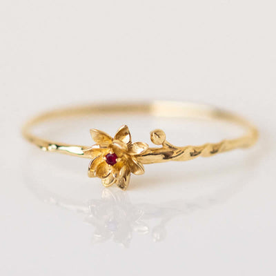 Olivenorma Dainty Statement Geburtsblume Goldring 