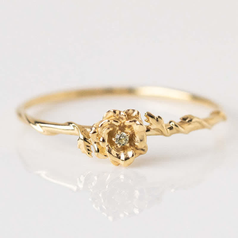 Olivenorma Dainty Statement Geburtsblume Goldring 