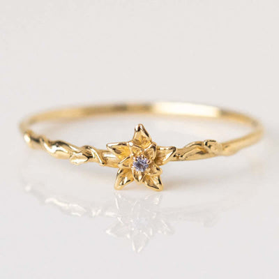 Olivenorma Dainty Statement Geburtsblume Goldring 