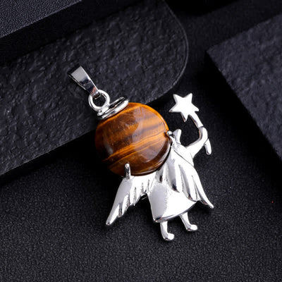 Olivenorma Natural Stone Magic Angel Pendant Necklace