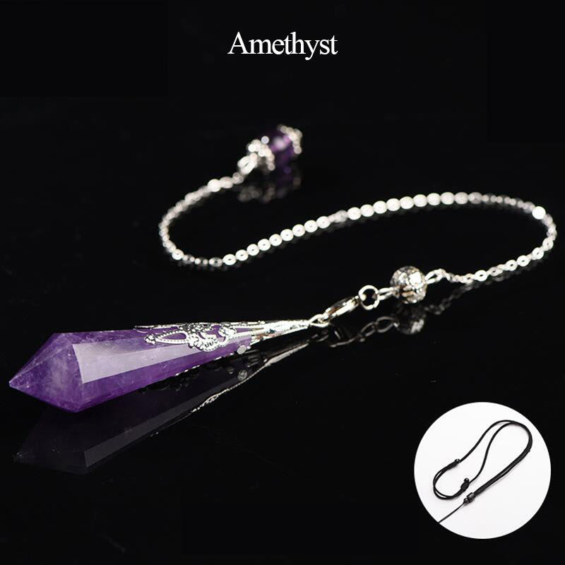 Olivenorma 24 Styles Natural Gemstones Crystal Dowsing Pendulum