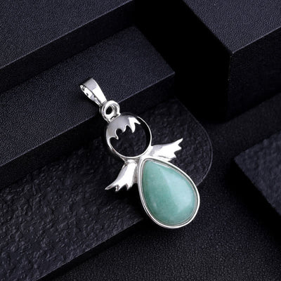 Olivenorma Angel Wing Crystal Drop Pendant Necklace