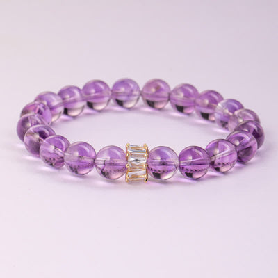 Olivenorma "Previewer" Natürlicher Amethyst-Perlenarmband