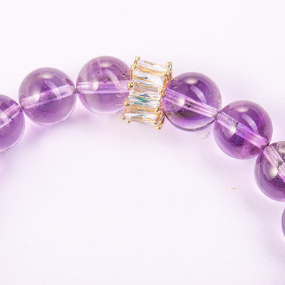 Olivenorma "Previewer" Natürlicher Amethyst-Perlenarmband