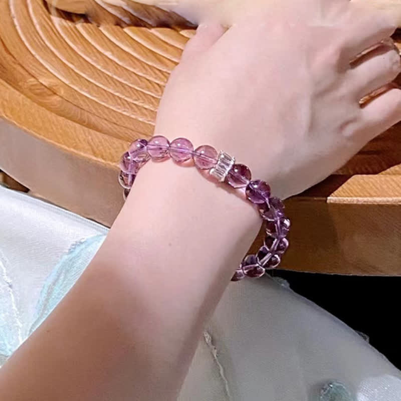 Olivenorma "Previewer" Natürlicher Amethyst-Perlenarmband