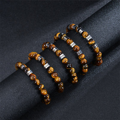 Olivenorma Natursteinperlen Armband mit individueller Namensgravur 