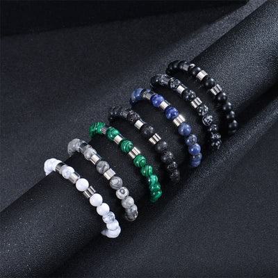 Olivenorma Natursteinperlen Armband mit individueller Namensgravur 