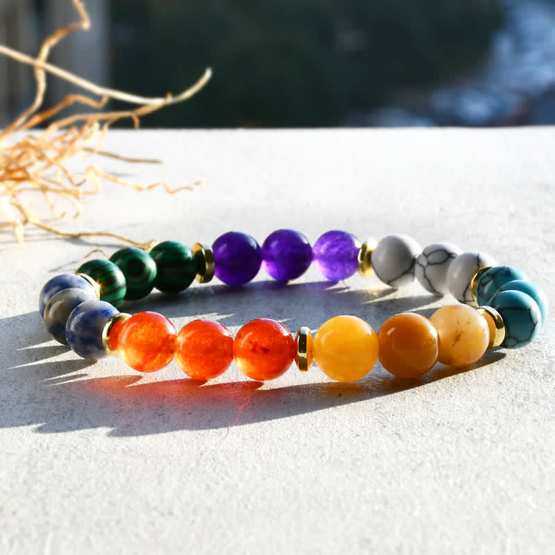 Olivenorma Chakra Perlenarmband