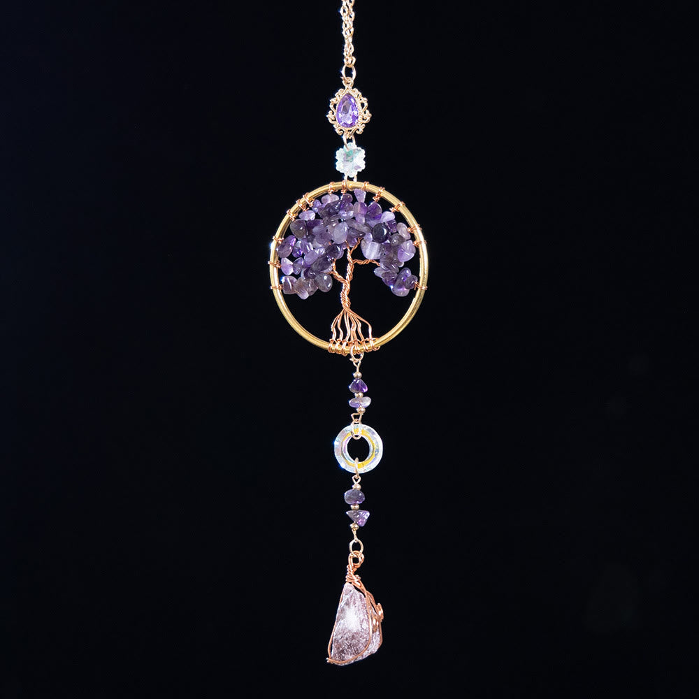 Olivenorma Lepidolite Amethyst Natürlicher Edelstein Hängeornament