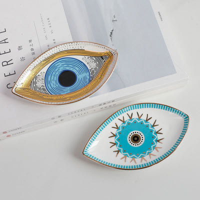 Olivenorma Evil Eye keramischer Schmuckteller-Halter