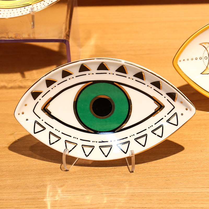 Olivenorma Evil Eye keramischer Schmuckteller-Halter