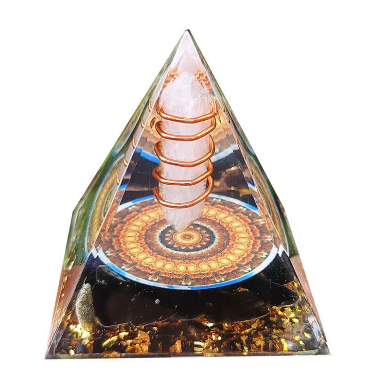 Olivenorma Energy Hexagonal Prism Clear Crystal Obsidian Orgon-Pyramide