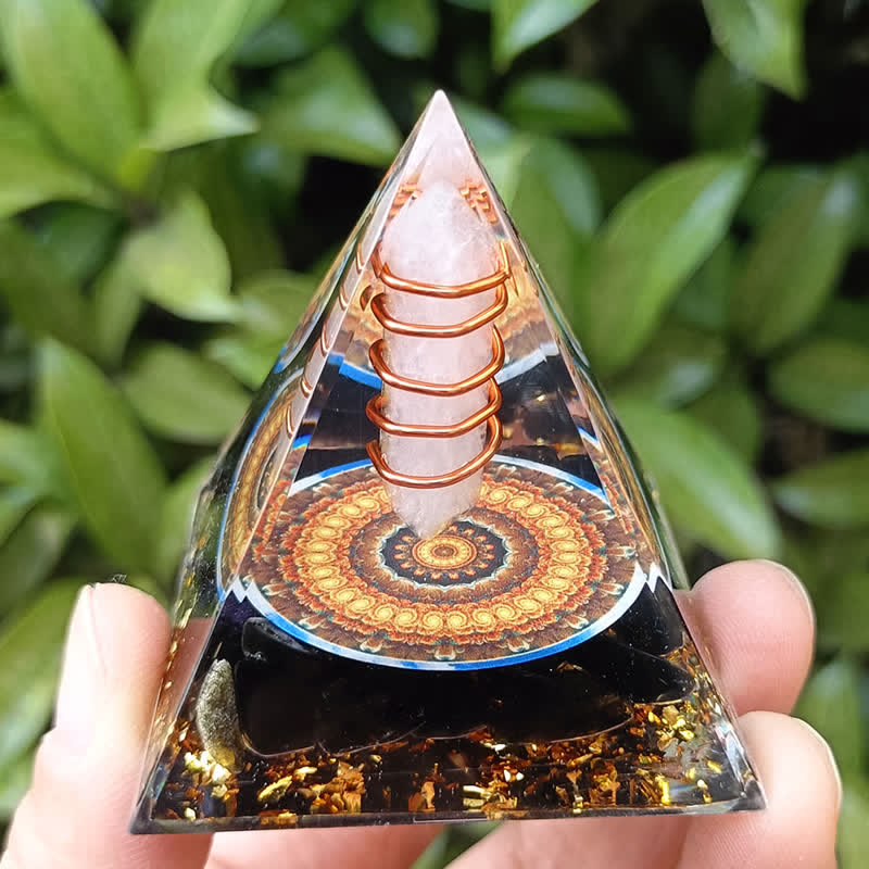 Olivenorma Energy Hexagonal Prism Clear Crystal Obsidian Orgon-Pyramide