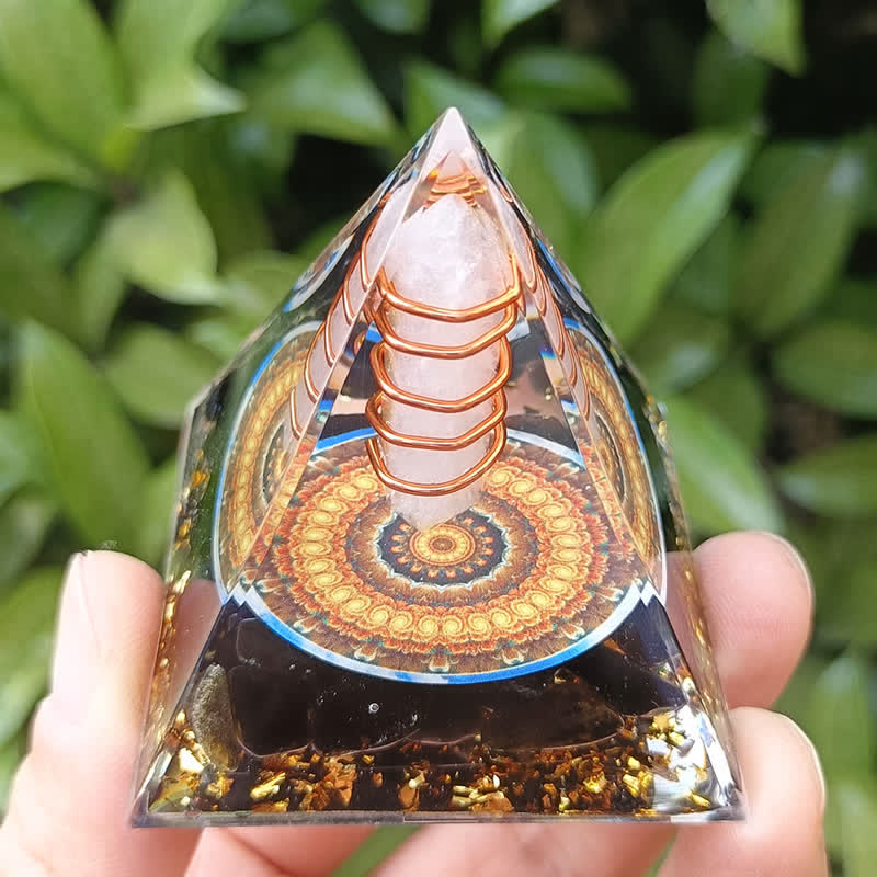 Olivenorma Energy Hexagonal Prism Clear Crystal Obsidian Orgon-Pyramide