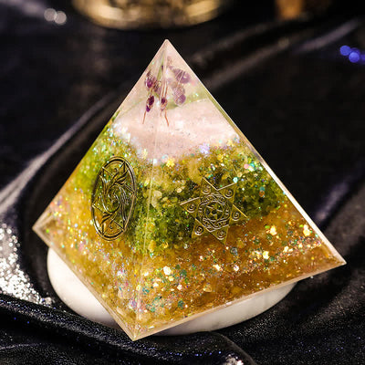 Olivenorma "Blessings" Amethyst Peridot Citrin Orgon-Pyramide