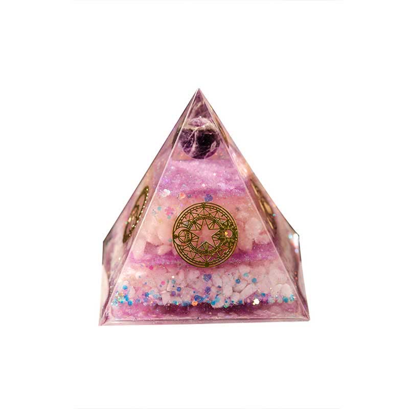 Olivenorma "Perfect Love" Amethyst Rosenquarz Orgon-Pyramide 