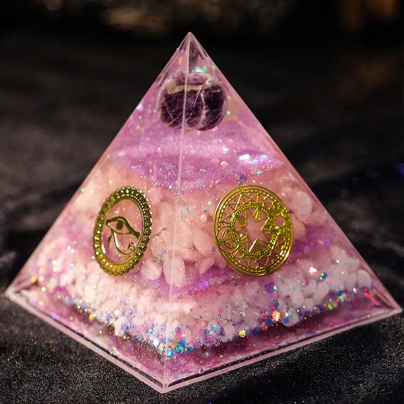 Olivenorma "Perfect Love" Amethyst Rosenquarz Orgon-Pyramide 