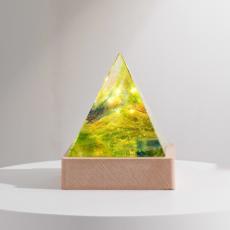 Olivenorma Bunte Glas Kristall Orgon-Pyramide 