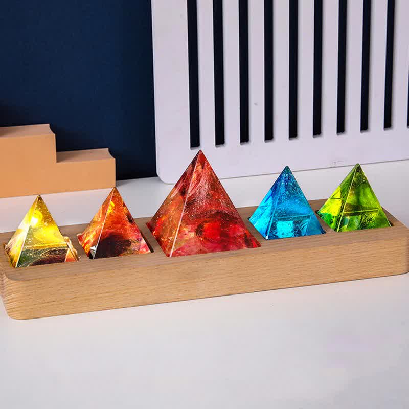 Olivenorma Bunte Glas Kristall Orgon-Pyramide 