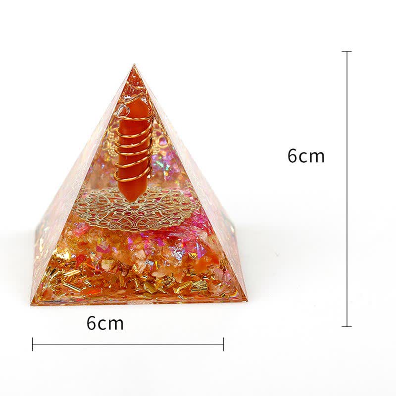 Olivenorma Orgon-Pyramide, sechseckiges Prisma, Naturkristall, 6 cm