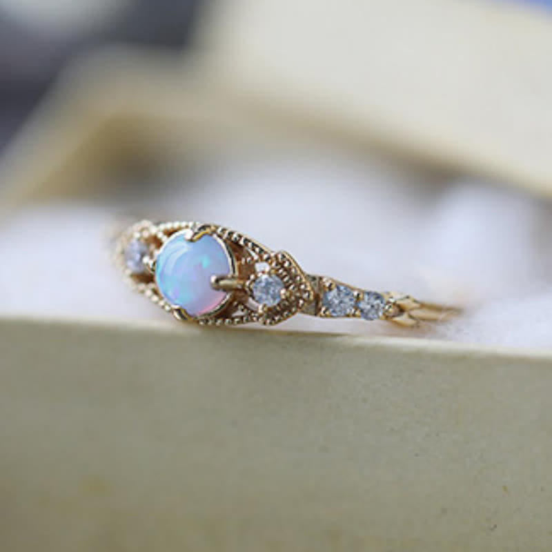 Olivenorma Europäische Retro Opal   Zirkonring