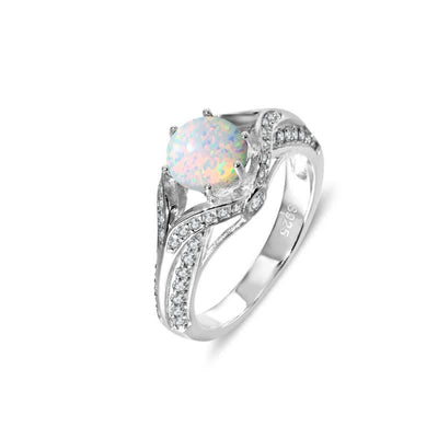 Olivenorma Natürlicher Opal Licht Luxus Ring 