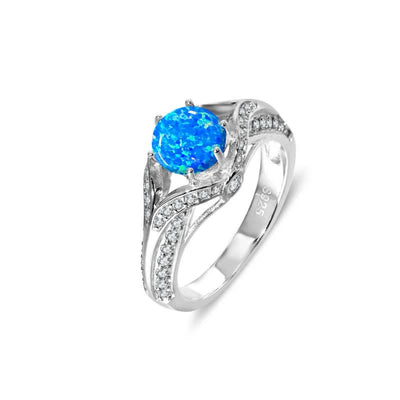 Olivenorma Natural Blue Opal Luxus Ring