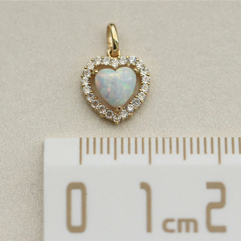 Olivenorma Opal White Zircon Herzanhänger Halskette