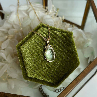 Olivenorma Natural Peridot Ring Necklace