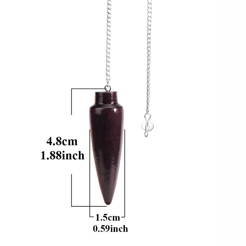 Olivenorma Holztropfen-Heilpendel mit 7 Chakra-Kette 