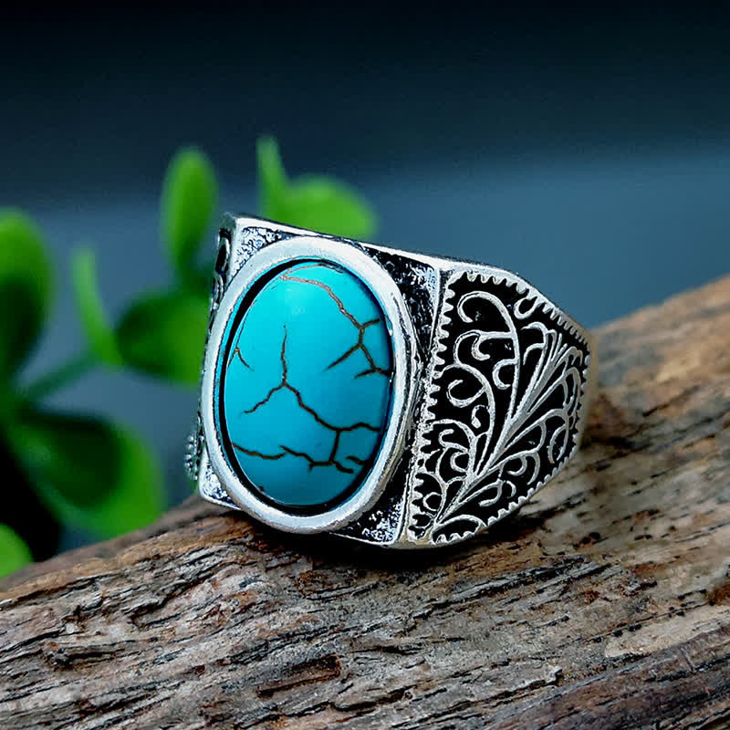 Olivenorma Natural Turquoise Arabesque Herrenring