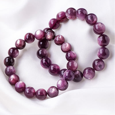 Olivenorma 9/12mm natürliches Amethyst-Perlenarmband 