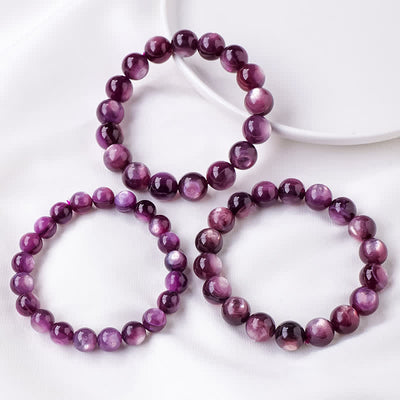 Olivenorma 9/12mm natürliches Amethyst-Perlenarmband 