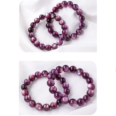 Olivenorma 9/12mm natürliches Amethyst-Perlenarmband 