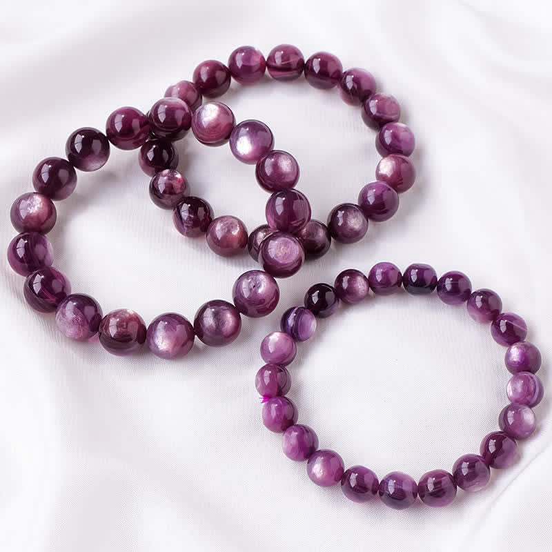 Olivenorma 9/12mm natürliches Amethyst-Perlenarmband 