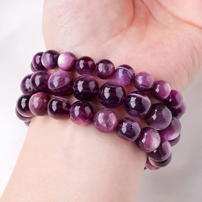 Olivenorma 9/12mm natürliches Amethyst-Perlenarmband 