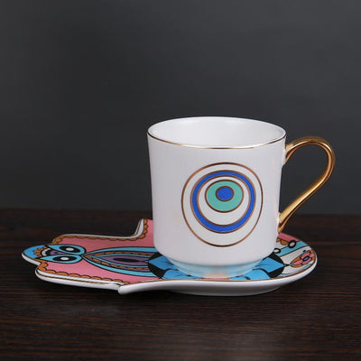 Olivenorma Bohemian Hamsa Hand Becher Tasse mit Untersetzer