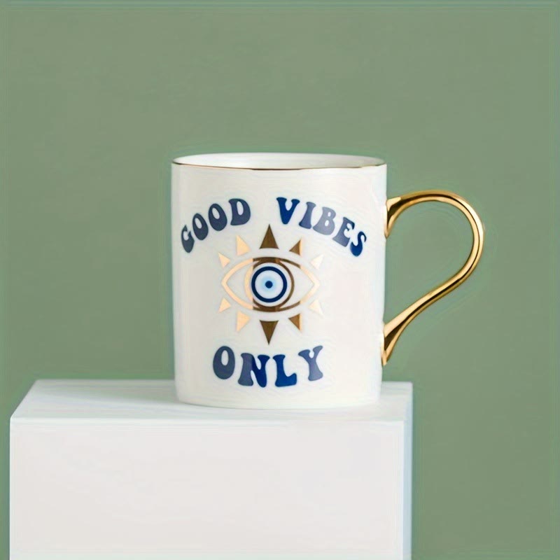 Olivenorma Evil Eye Muster Kaffeetasse Keramiktasse