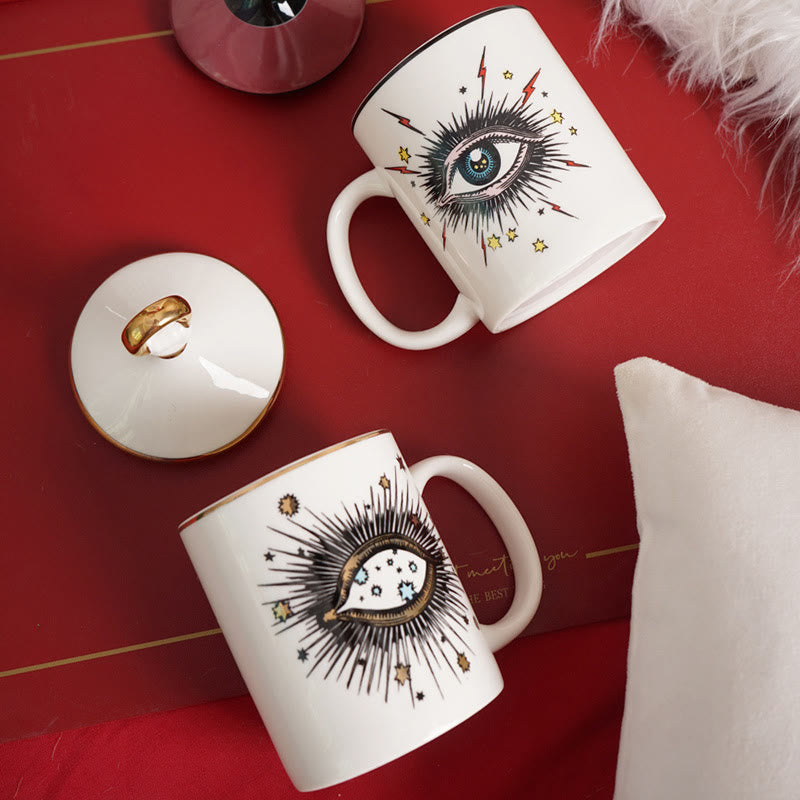 Olivenorma Kreative Evil Eye Kaffeetasse mit Deckel