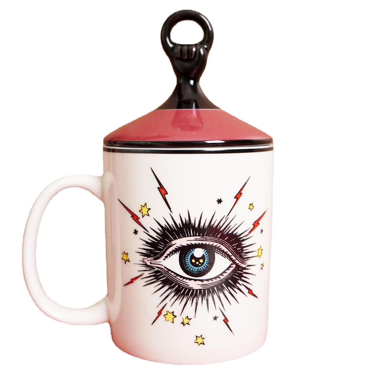 Olivenorma Kreative Evil Eye Kaffeetasse mit Deckel